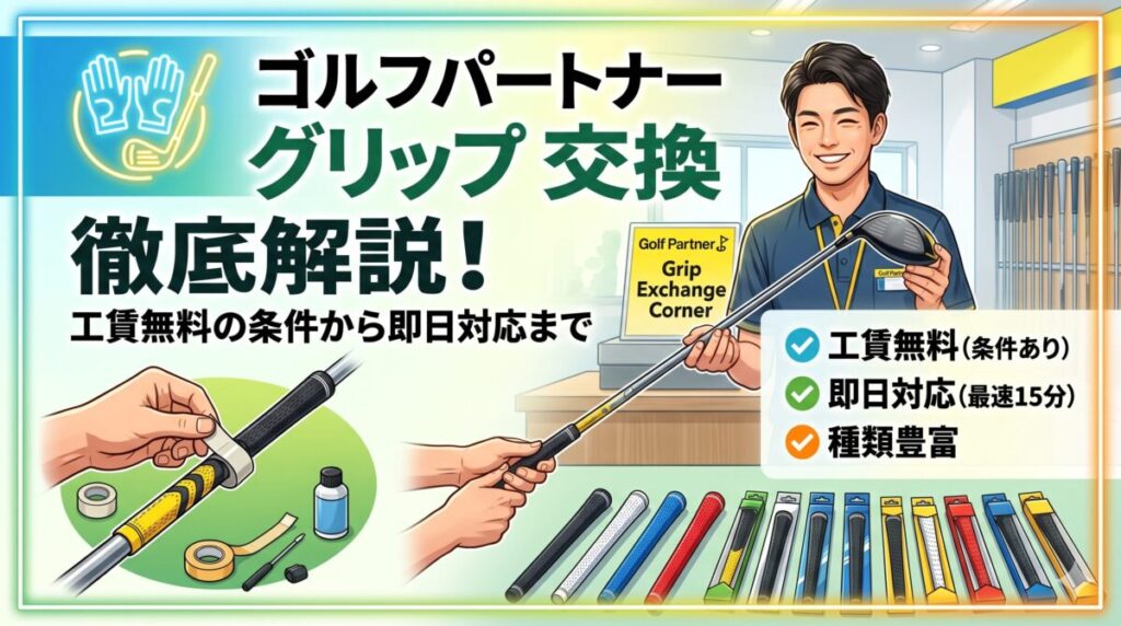 ゴルフパートナーのグリップ交換を徹底解説！工賃無料の条件から即日対応まで