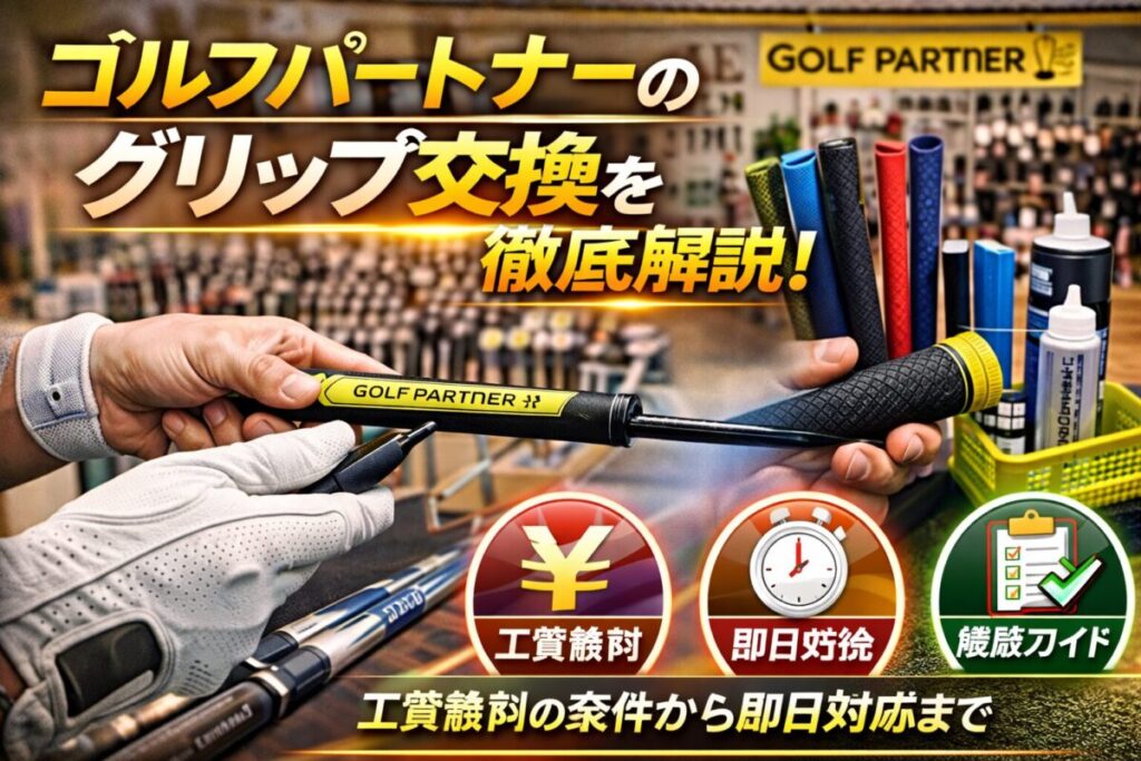 ゴルフパートナーのグリップ交換を徹底解説！工賃無料の条件から即日対応まで