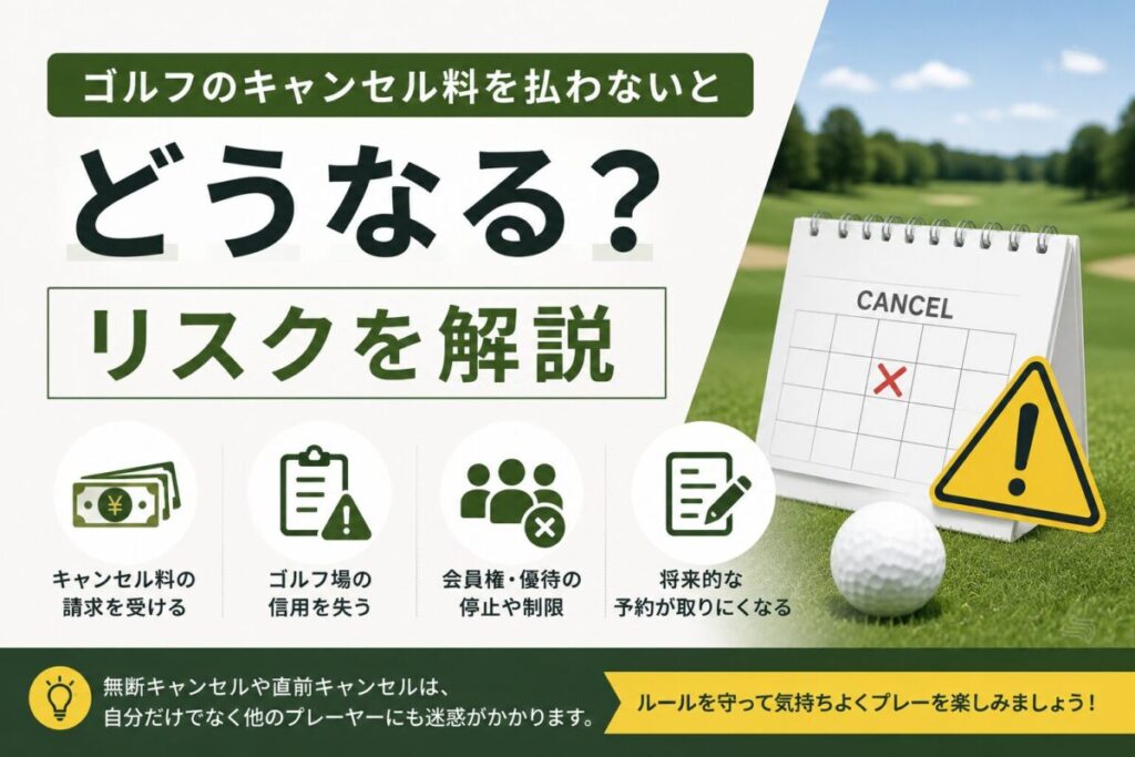 ゴルフのキャンセル料を払わないとどうなる?リスクを解説