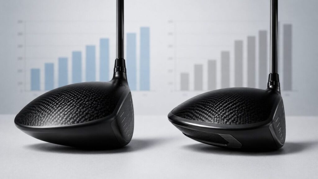 ステルス2と比較してQi10ドライバーが飛ばないと感じる理由を示す2本のドライバー