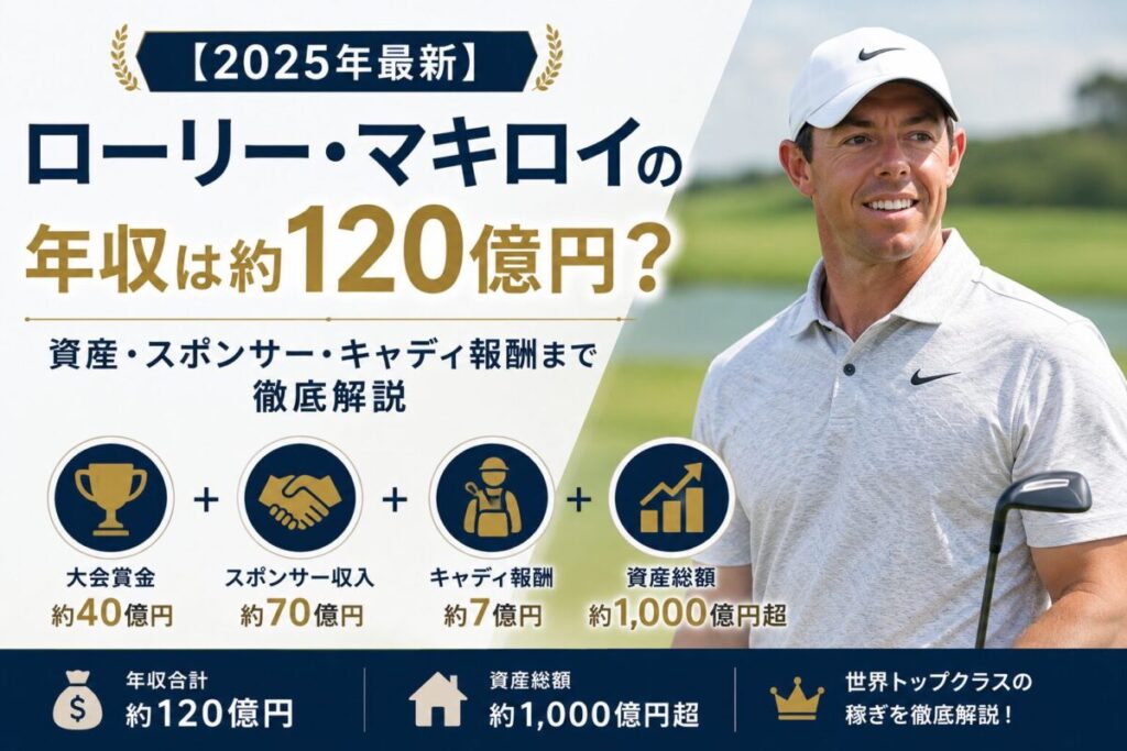 【2025年最新】ローリー・マキロイの年収は約120億円？資産・スポンサー・キャディ報酬まで徹底解説