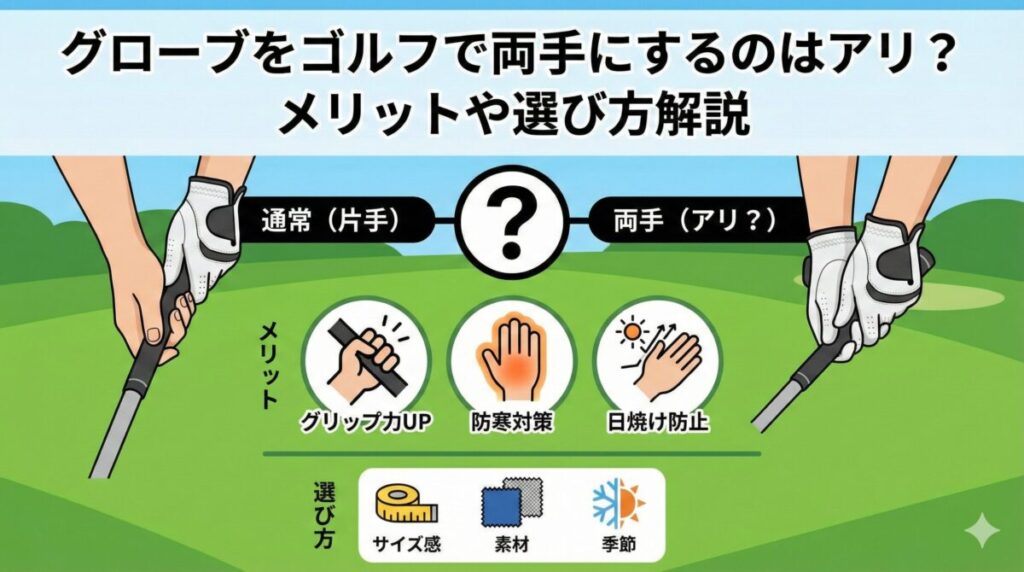 グローブをゴルフで両手にするのはアリ？メリットや選び方解説