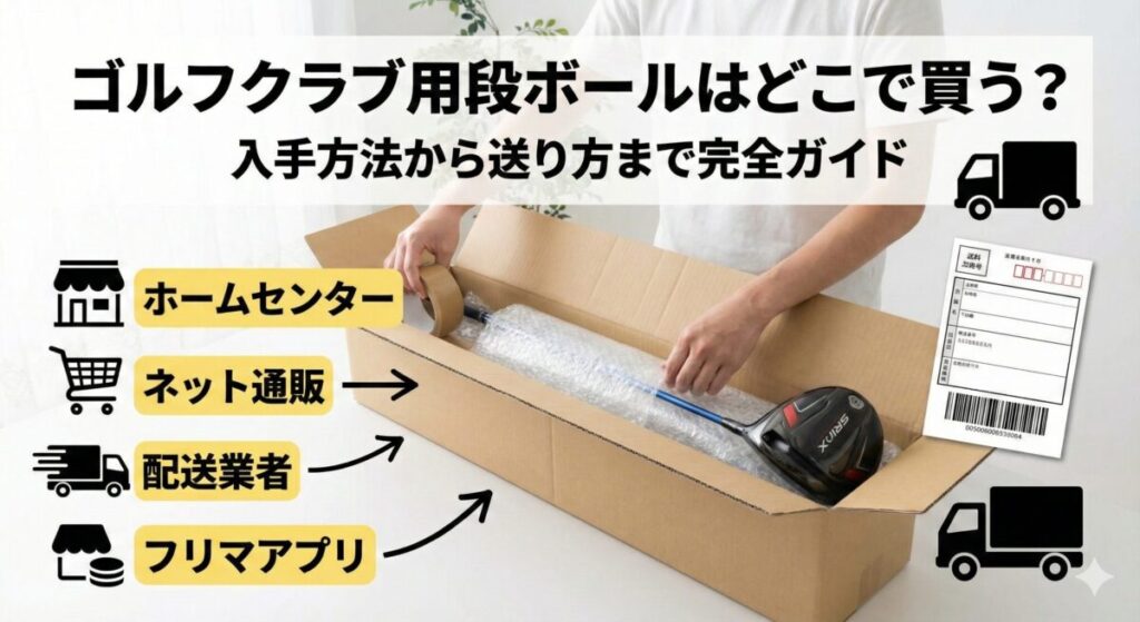 ゴルフクラブ用段ボールはどこで買う？入手方法から送り方まで