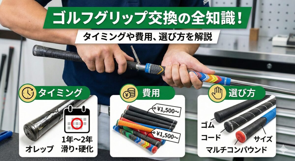 ゴルフグリップ交換の全知識！タイミングや費用、選び方を解説