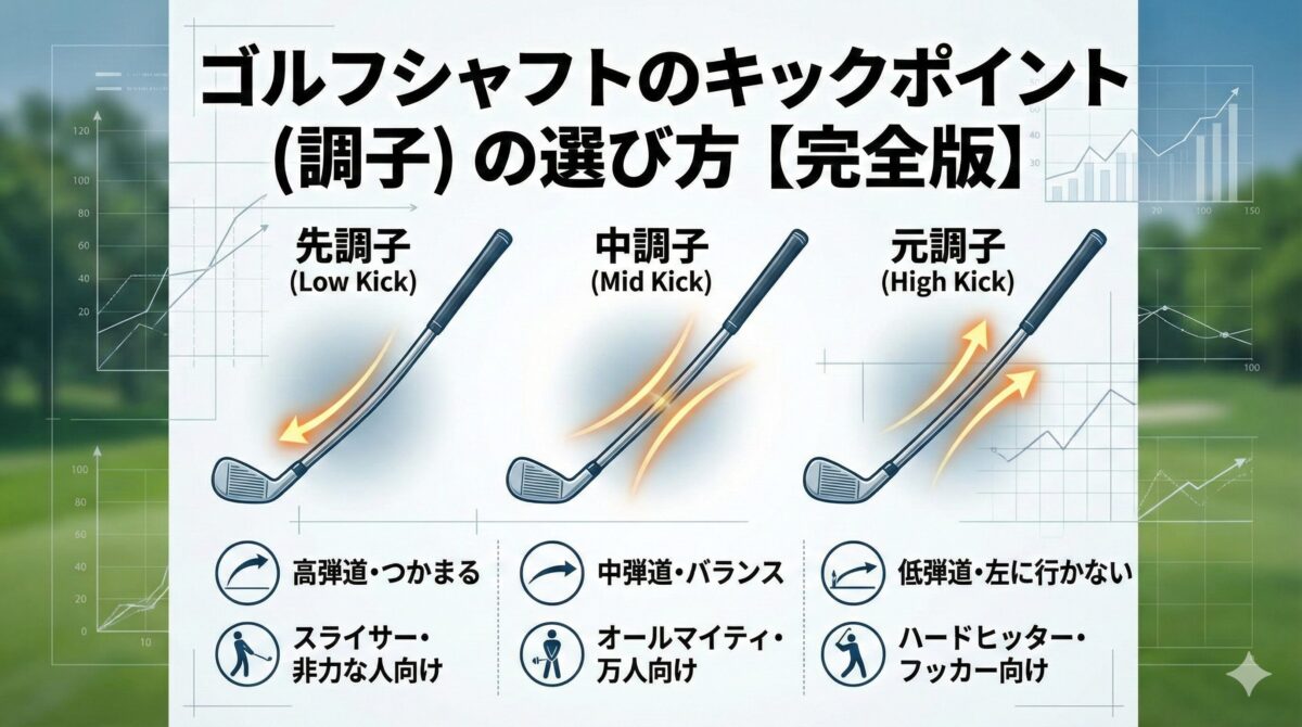 ゴルフシャフトのキックポイント（調子）の選び方【完全版】