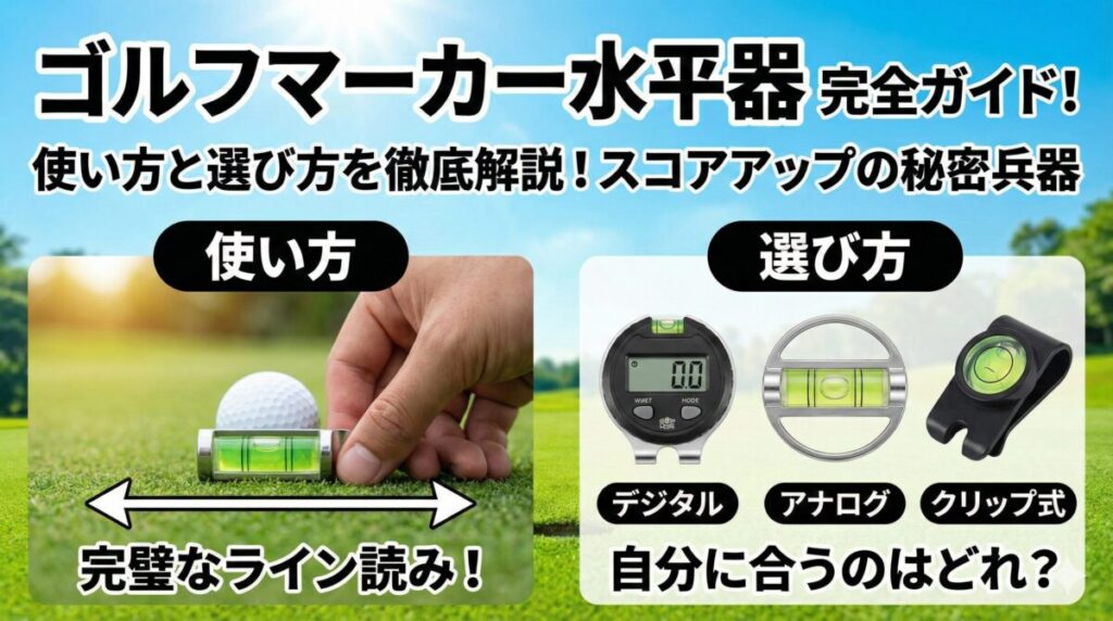 ゴルフマーカー水平器はルール違反？使い方と選び方を解説