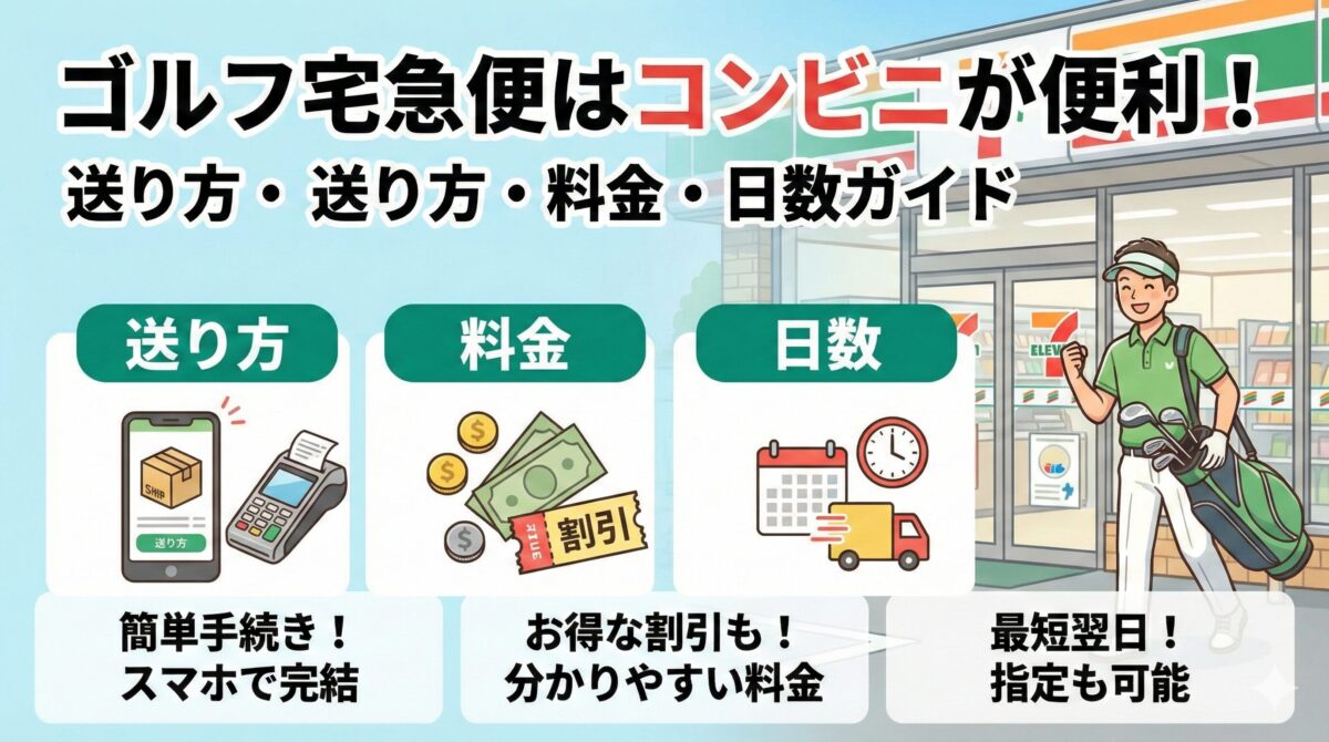 ゴルフ宅急便はコンビニが便利！送り方・料金・日数ガイド