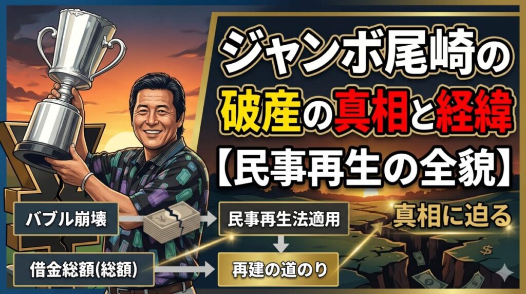 ジャンボ尾崎の破産の真相と経緯【民事再生の全貌】