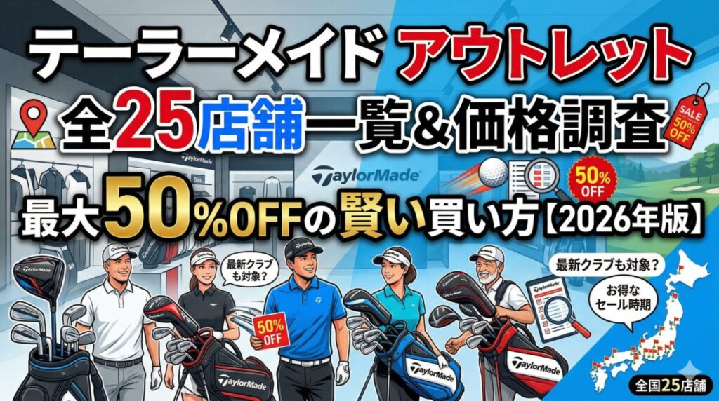 テーラーメイド アウトレット全25店舗一覧＆価格調査｜最大50%OFFの賢い買い方【2026年版】