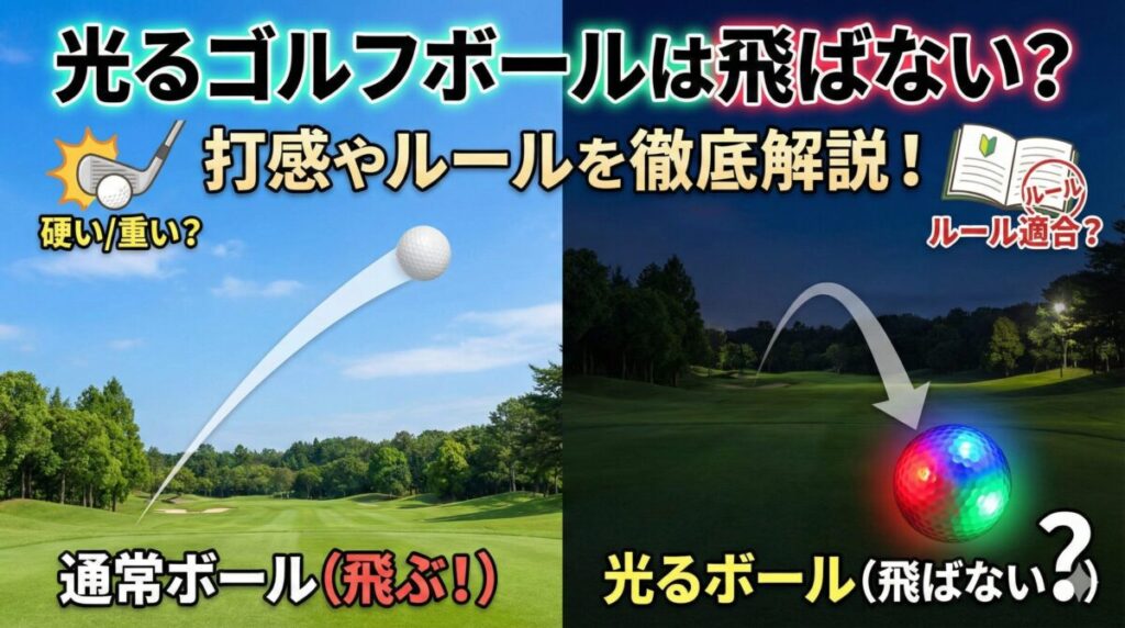 光るゴルフボールは飛ばない？打感やルールを徹底解説！