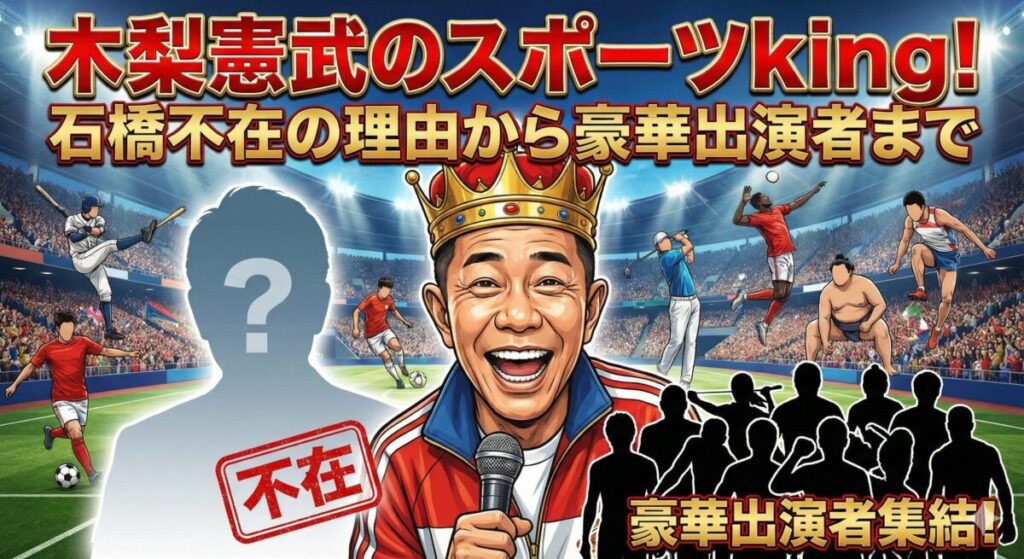 木梨憲武のスポーツking！石橋不在の理由から豪華出演者まで