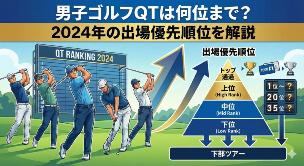 男子ゴルフQTは何位まで？2024年の出場優先順位を解説