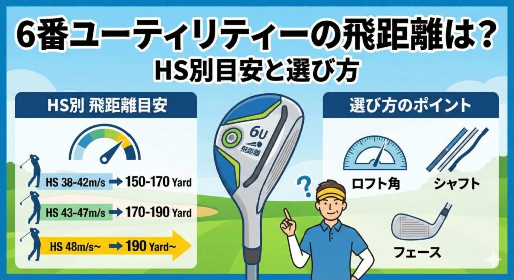 6番ユーティリティーの飛距離は？HS別目安と選び方
