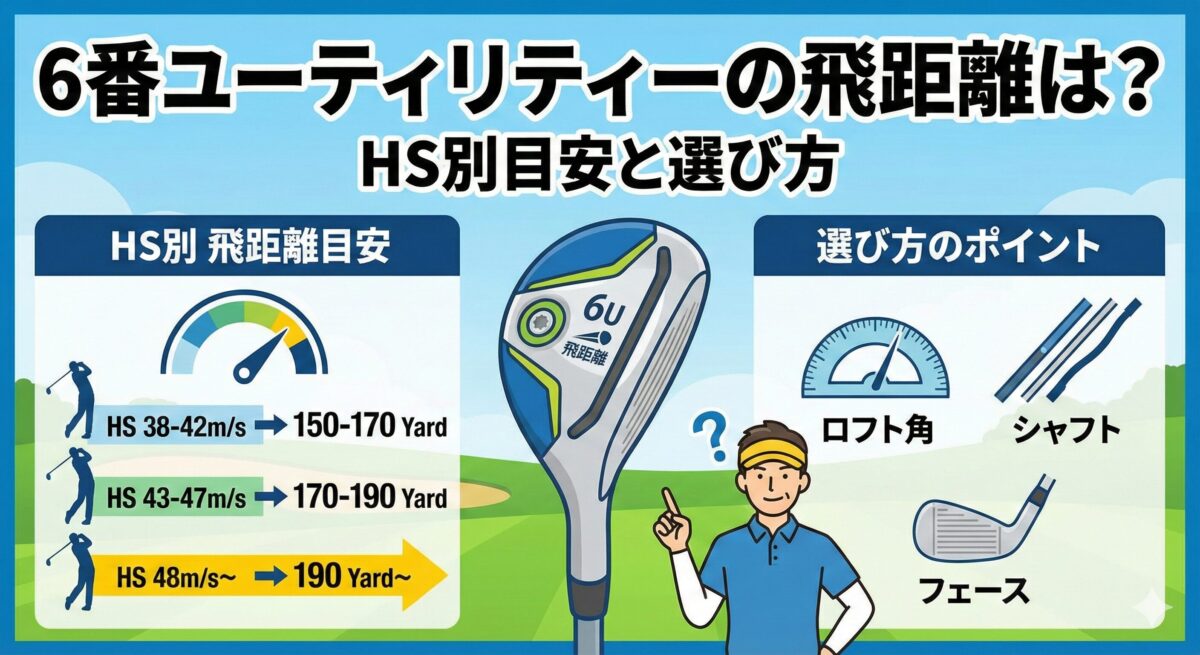 6番ユーティリティーの飛距離は？HS別目安と選び方
