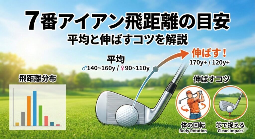 7番アイアン飛距離の目安｜平均と伸ばすコツを解説