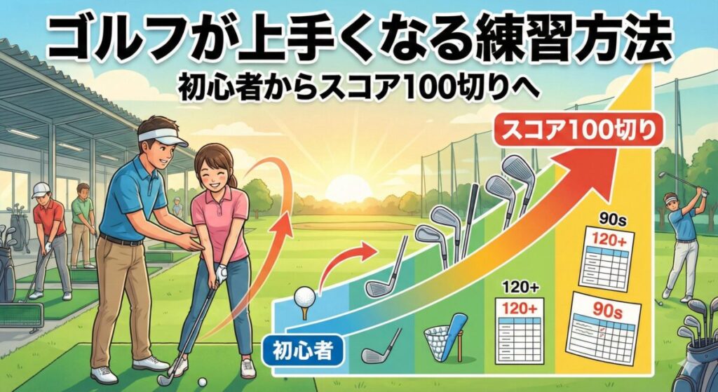 ゴルフが上手くなる練習方法｜初心者からスコア100切りへ