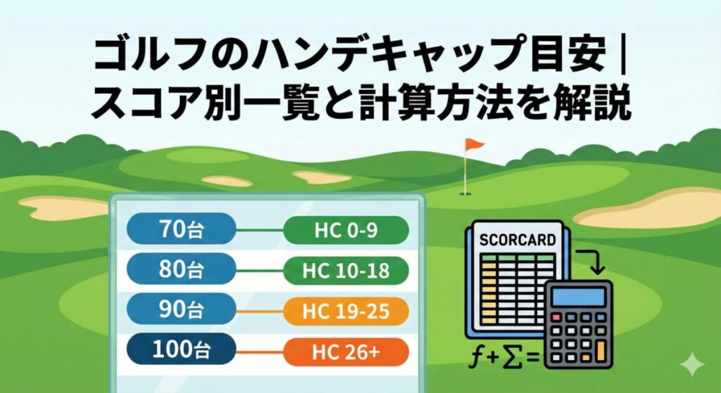 ゴルフのハンデキャップ目安｜スコア別一覧と計算方法を解説