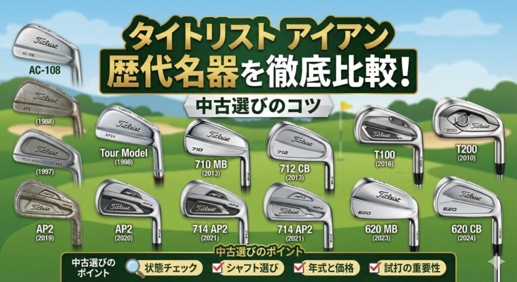 タイトリスト アイアン 歴代 名器を徹底比較！中古選びのコツ