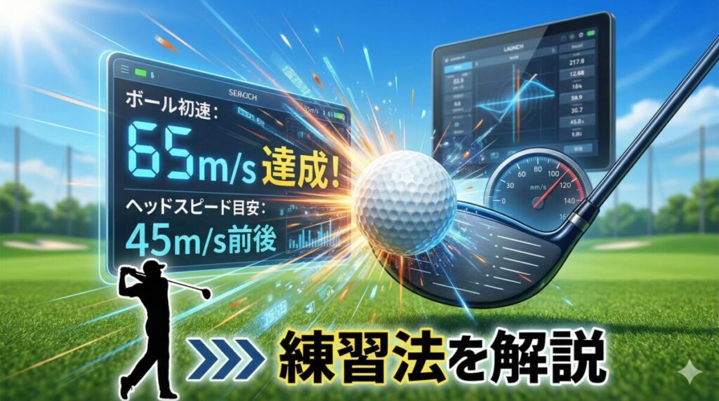 ボール初速65を出すヘッドスピードの目安と練習法を解説