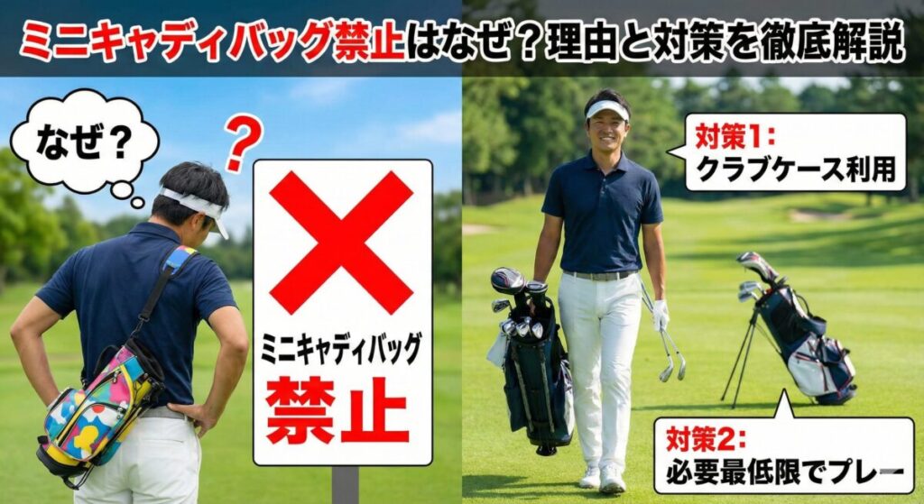 ミニキャディバッグ禁止はなぜ？理由と対策を徹底解説