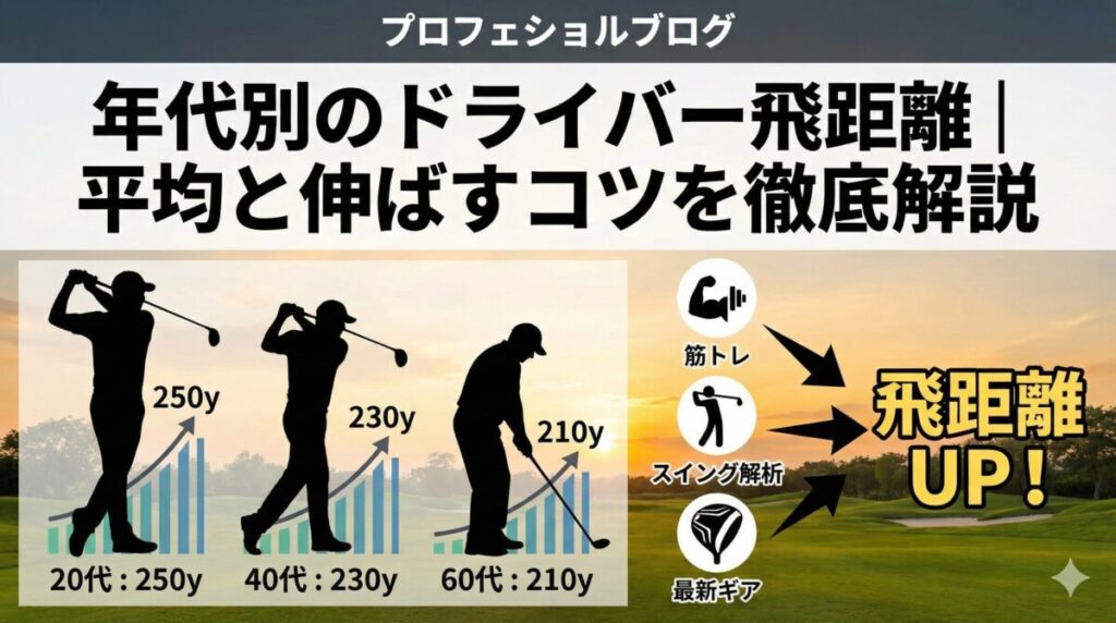 年代別のドライバー飛距離｜平均と伸ばすコツを徹底解説