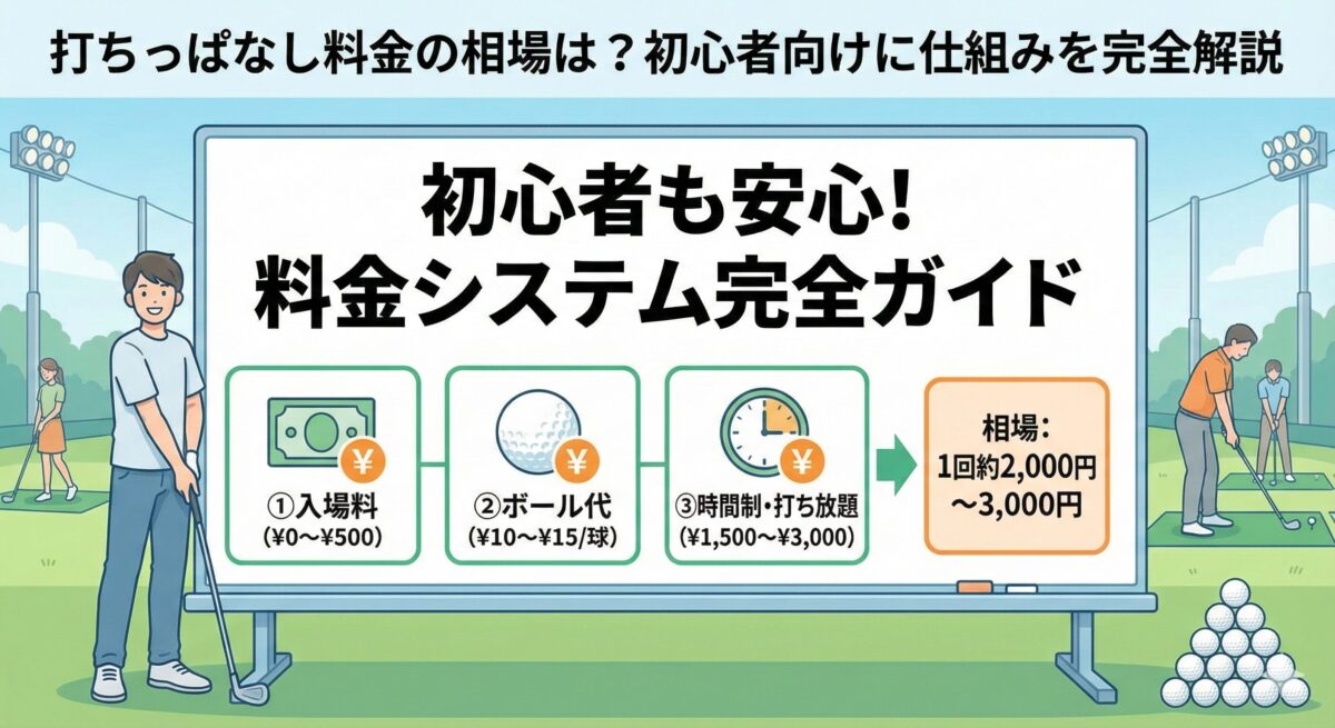 打ちっぱなし料金の相場は？初心者向けに仕組みを完全解説