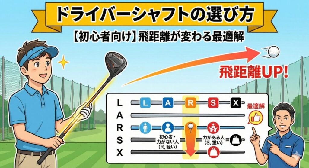 ドライバーシャフトの選び方【初心者向け】飛距離が変わる最適解