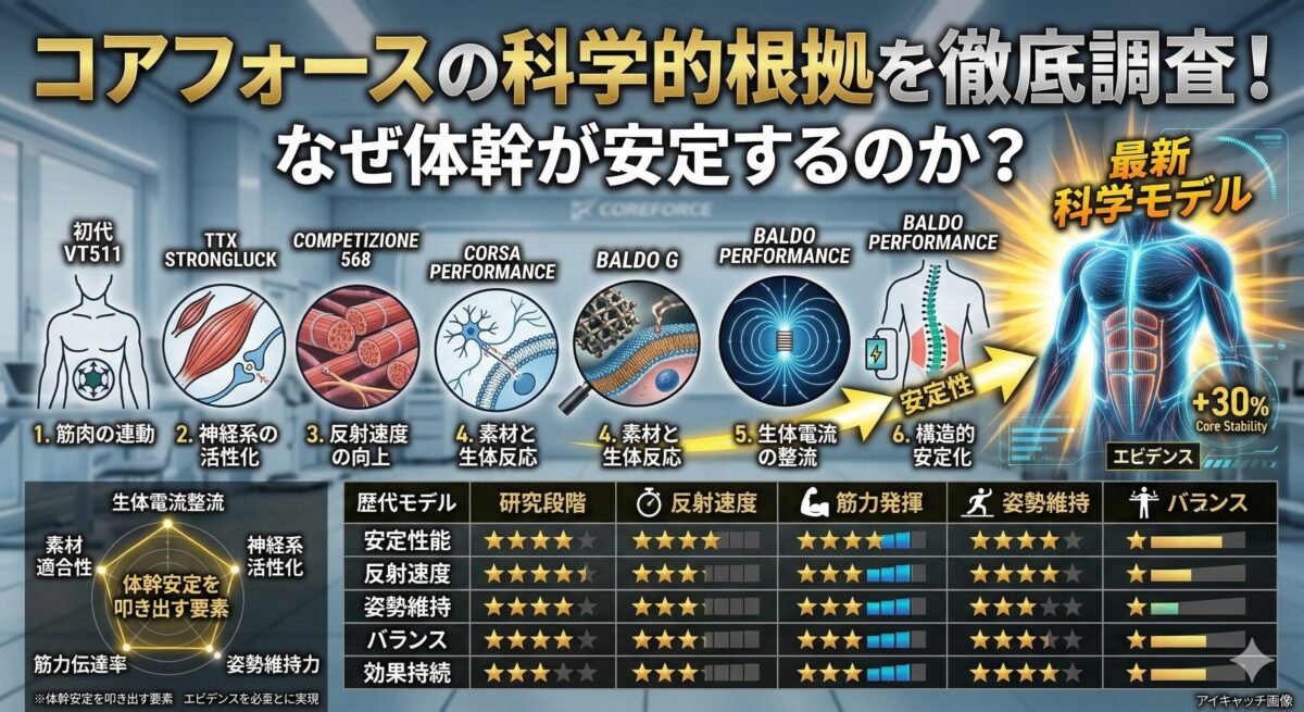 コアフォースの科学的根拠を徹底調査！なぜ体幹が安定するのか？