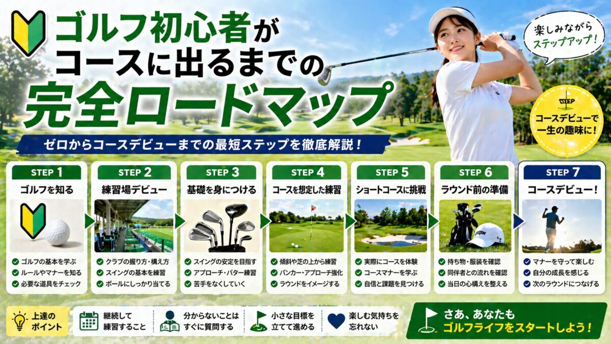 ゴルフ初心者がコースに出るまでの完全ロードマップ