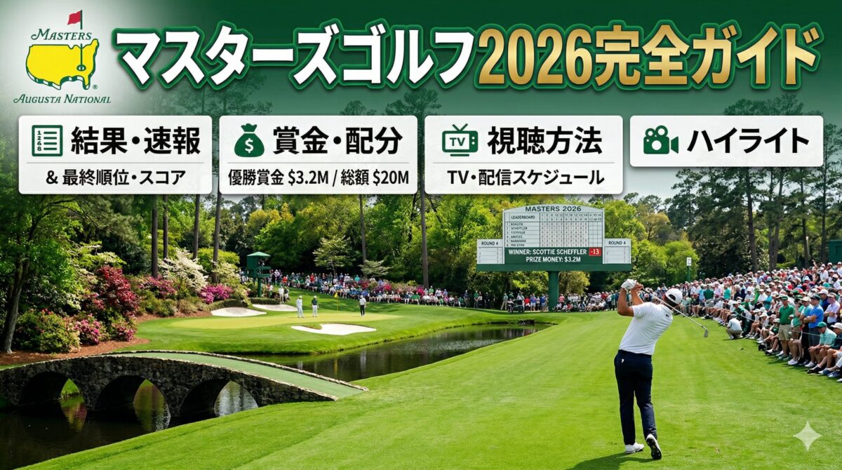 マスターズゴルフ2026完全ガイド｜結果・賞金・視聴方法まとめ